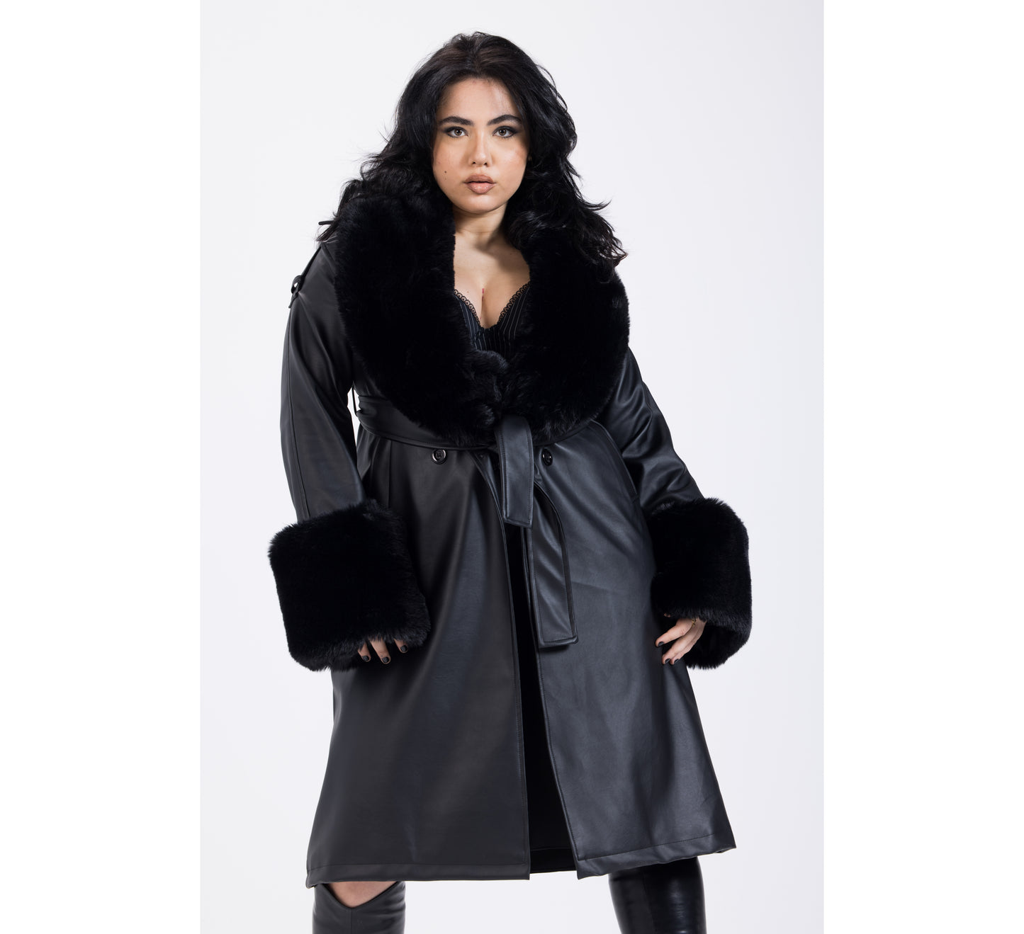 Diva Furry Leather Coat