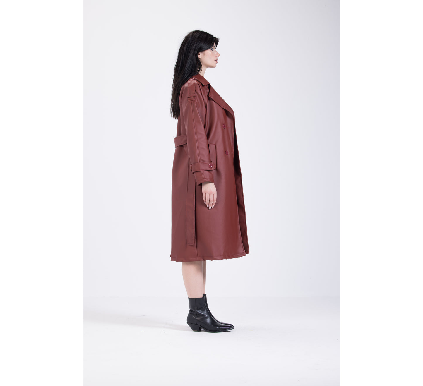 Merlot Leather Coat