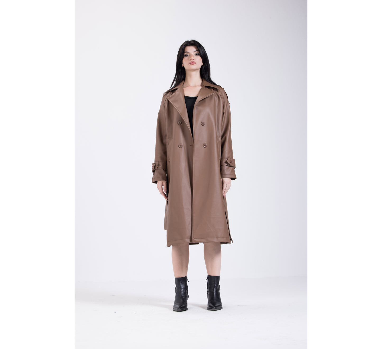 Mocha Leather Coat