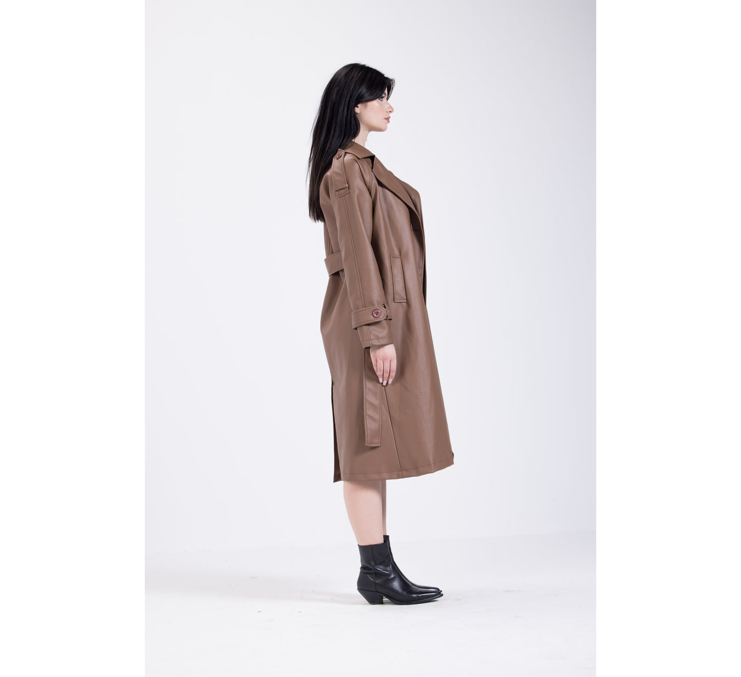 Mocha Leather Coat