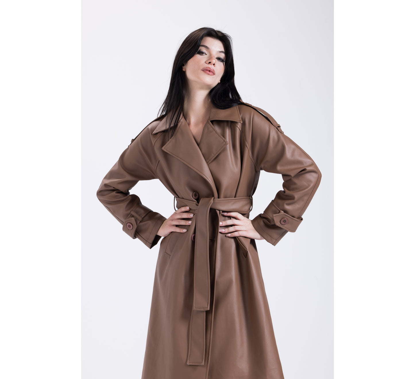 Mocha Leather Coat