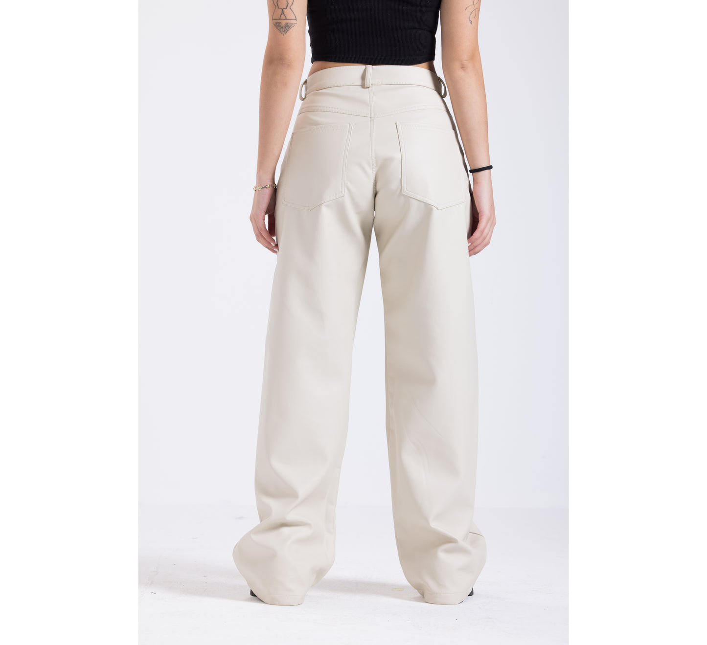 champagne Leather pants