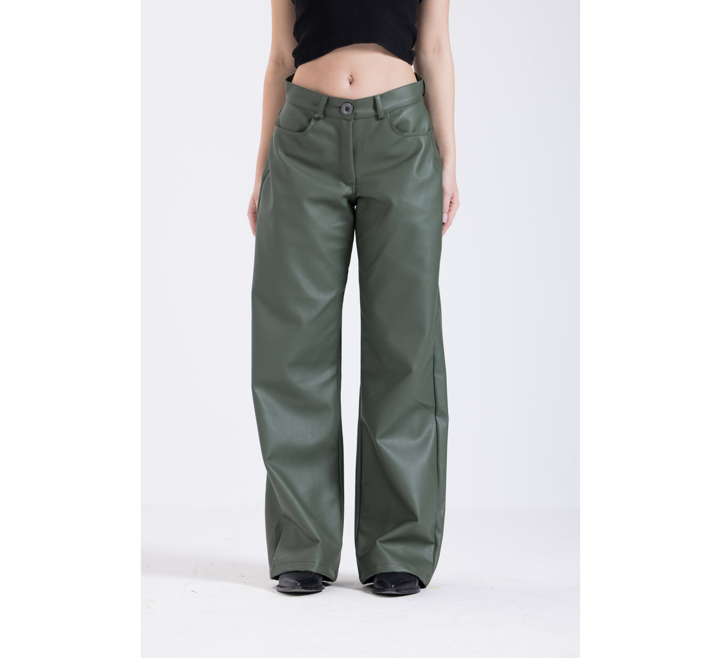 Olive Green Leather Pants