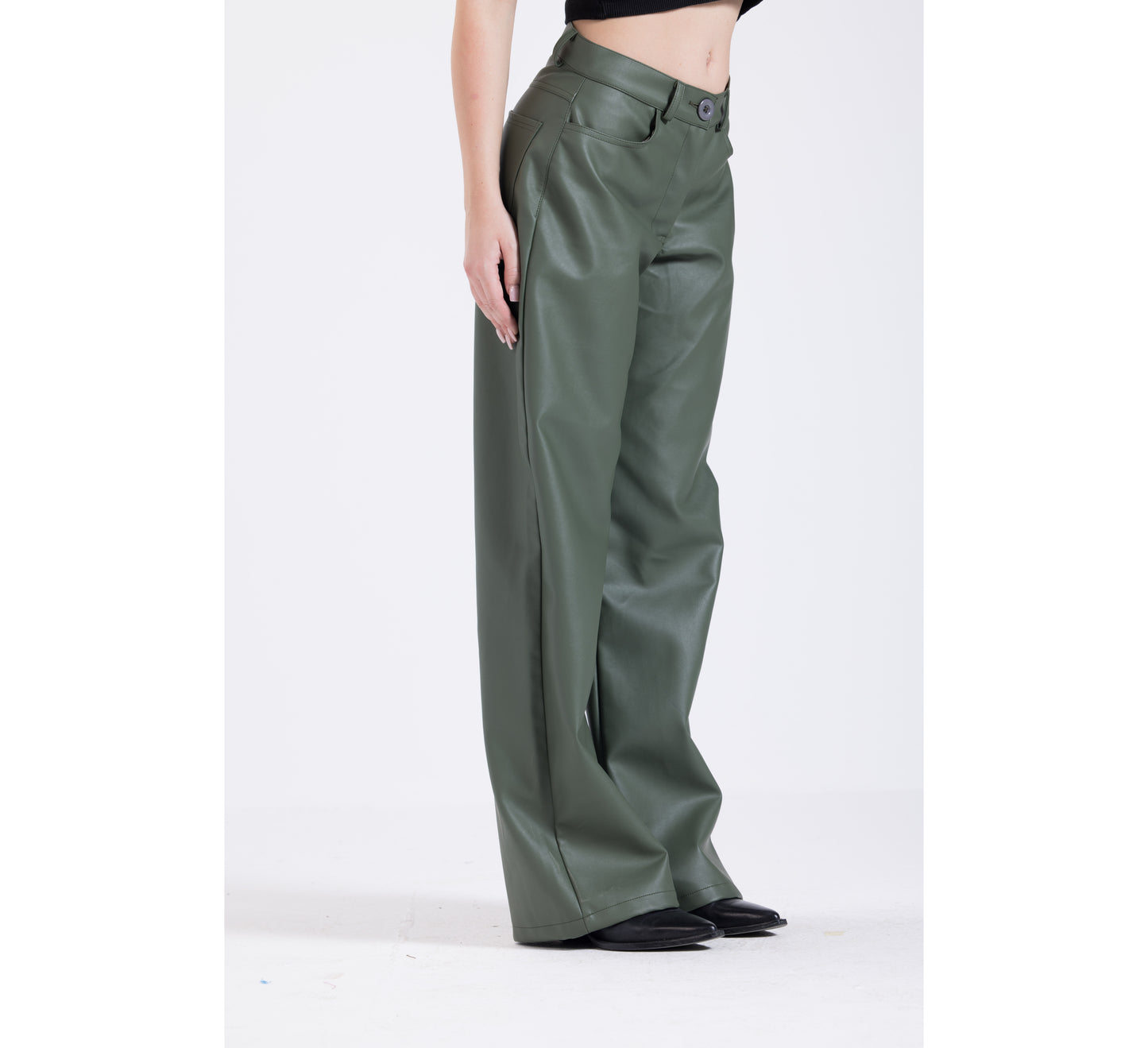 Olive Green Leather Pants