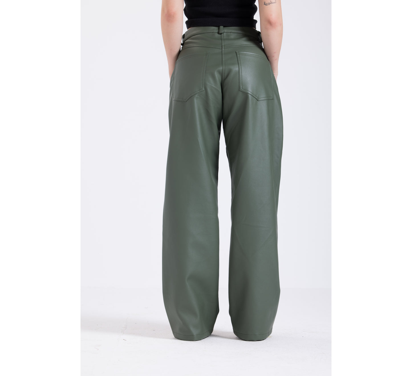 Olive Green Leather Pants