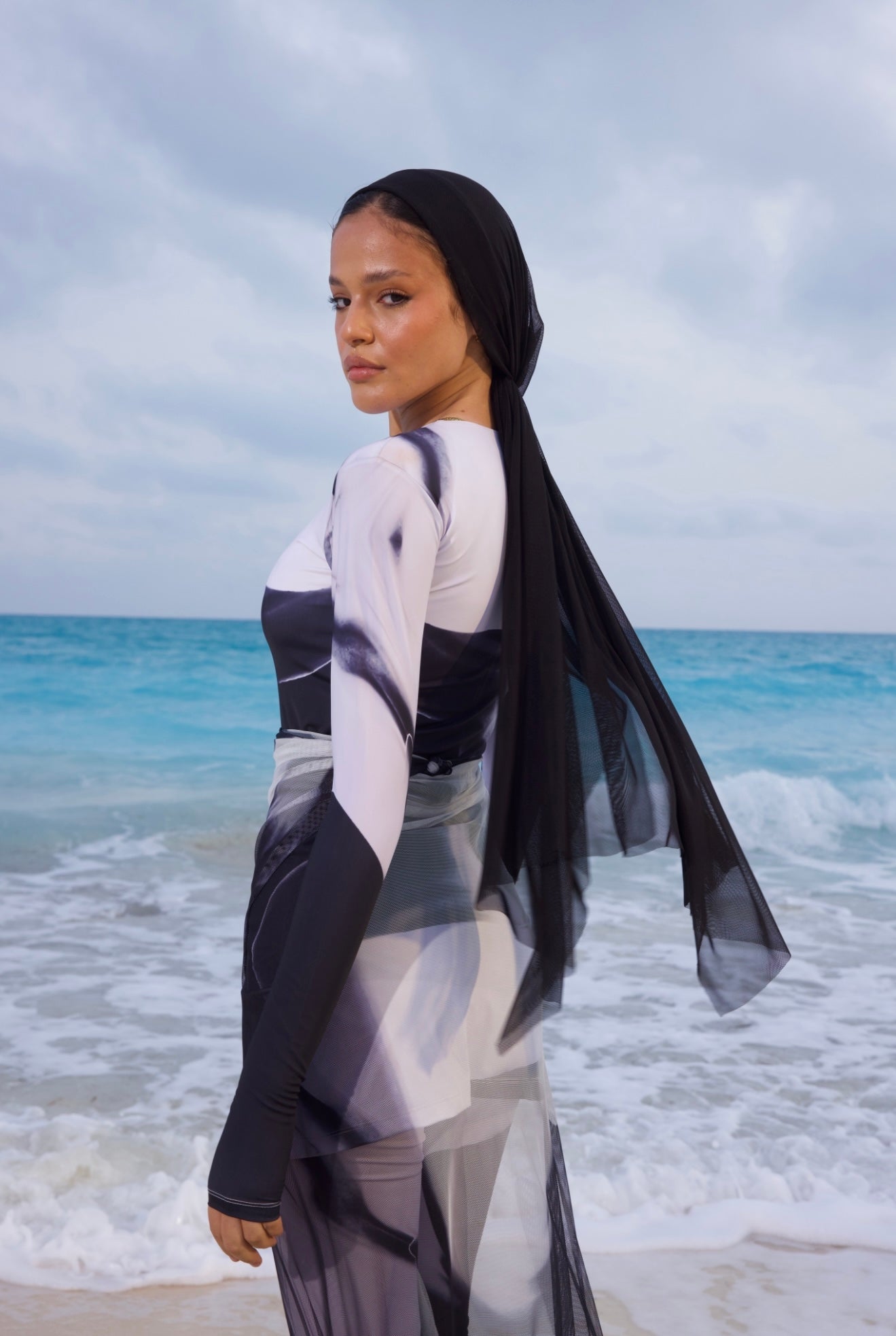 Black Instant hijab