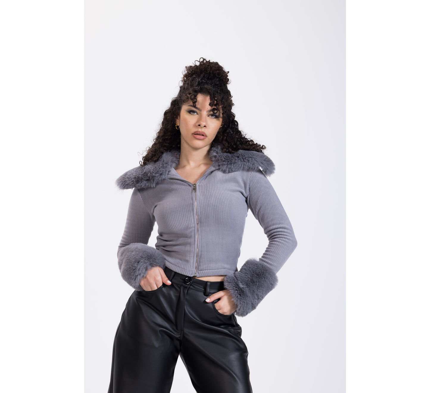 Furry Cropped Jacket