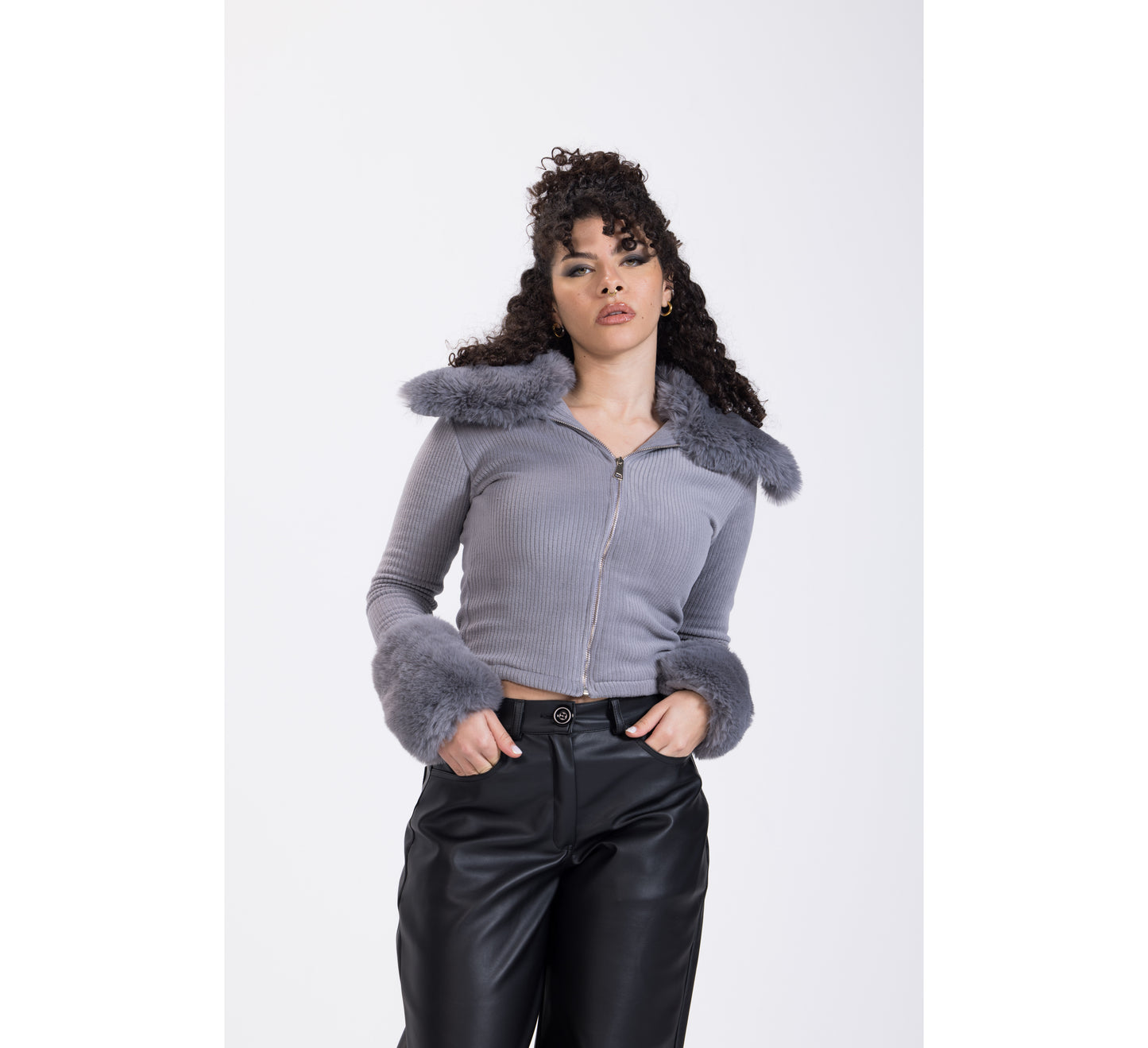 Furry Cropped Jacket