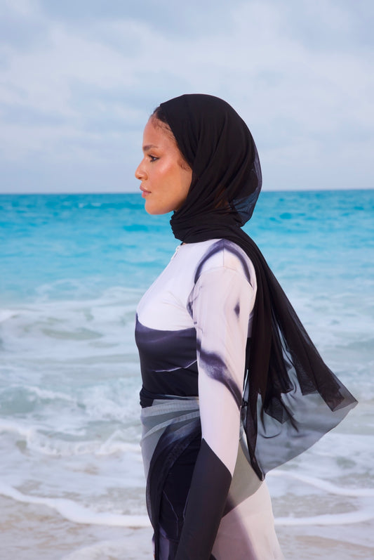 Black Instant hijab